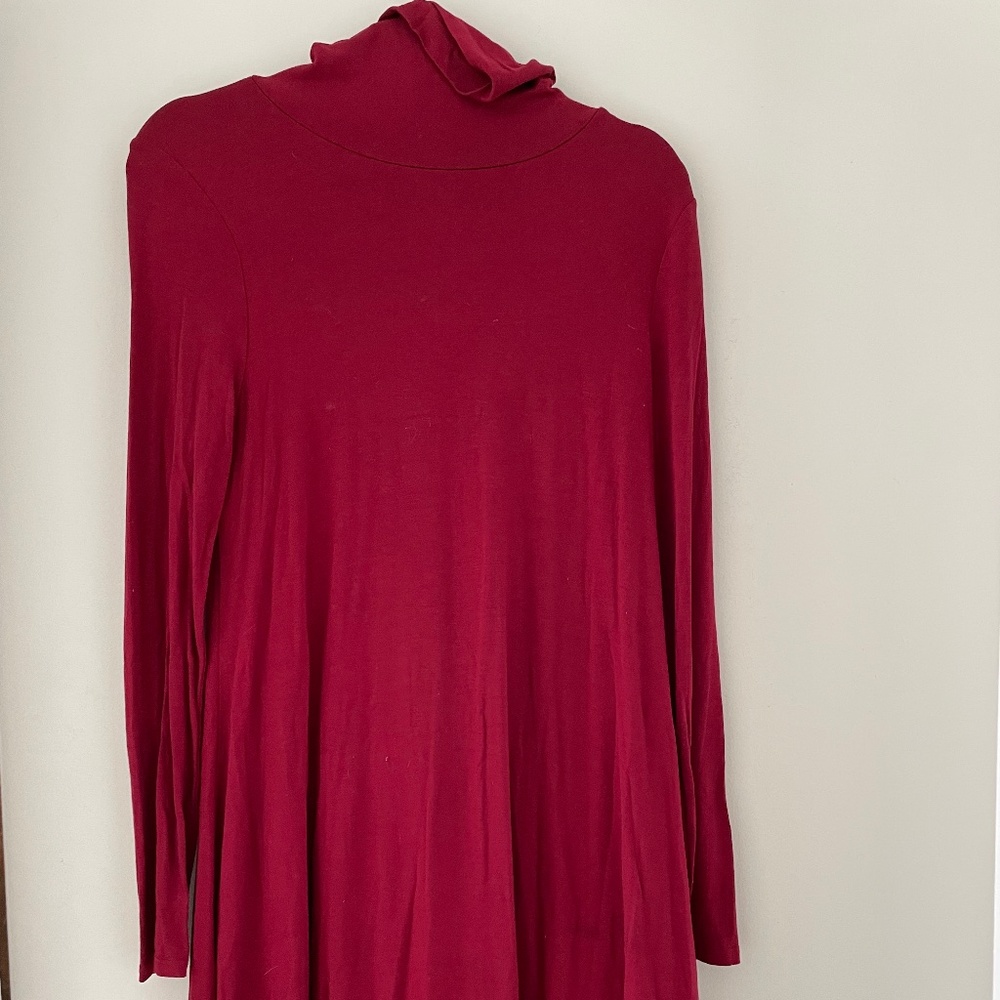 Olive Green Turtleneck Long Sleeve Dress